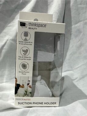 thinkspace BEAUTY MirrorMates Suction Phone Holder - White